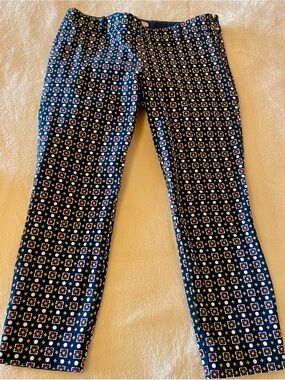 J. Crew Navy Geometric Ankle Pants
